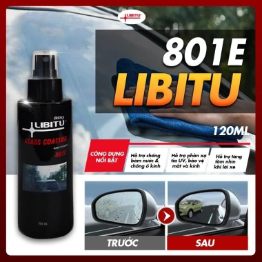 Xịt Phủ Kính LIBITU 801E Chống Bám Nước Đánh Bay Màng Dầu 79k Tặng Khăn 3