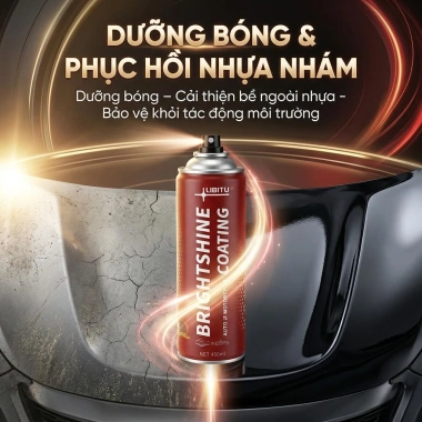 Xịt Phục Hồi & Đánh Bóng Nhựa Nhám LIBITU 450ml - Tặng Khăn Lau 30x30, Giảm Giá Đến 57k cho Xe Máy & Ô Tô 3