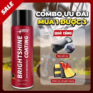Xịt Phục Hồi & Đánh Bóng Nhựa Nhám LIBITU 450ml - Tặng Khăn Lau 30x30, Giảm Giá Đến 57k cho Xe Máy & Ô Tô 5