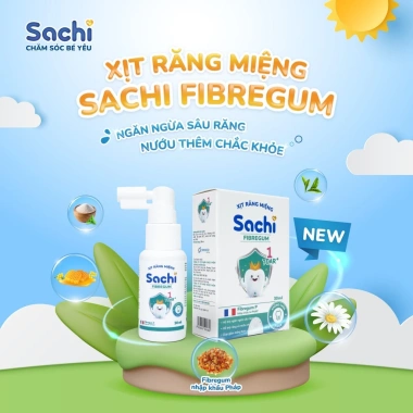 Xịt răng miệng Sachi Fibregum cho bé từ 1 tuổi – Ngăn ngừa sâu răng, nướu chắc khỏe, giảm giá 169.000 VND