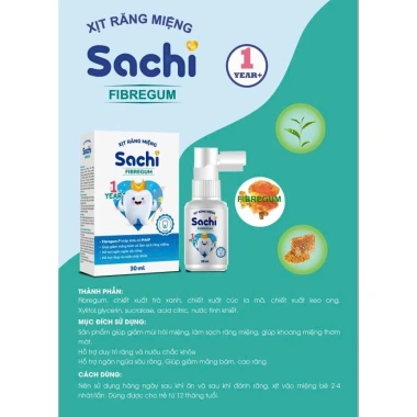 Xịt răng miệng Sachi Fibregum cho bé từ 1 tuổi – Ngăn ngừa sâu răng, nướu chắc khỏe, giảm giá 169.000 VND 6 Xịt răng miệng Sachi Fibregum cho bé từ 1 tuổi – Ngăn ngừa sâu răng, nướu chắc khỏe, giảm giá 169.000 VND 6