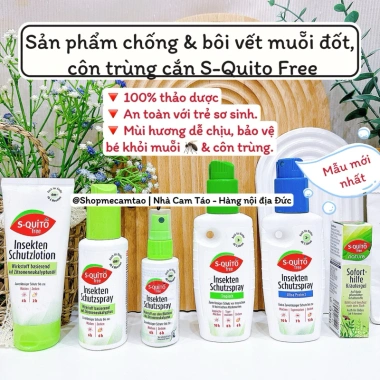 Xịt S-quito free chống muỗi, bôi vết muỗi đốt an toàn cho bé và gia đình - 155.000đ