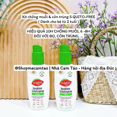 Xịt S-quito free chống muỗi, bôi vết muỗi đốt an toàn cho bé và gia đình - 155.000đ