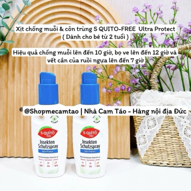 Xịt S-quito free chống muỗi, bôi vết muỗi đốt an toàn cho bé và gia đình - 155.000đ