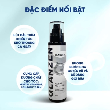 Xịt tạo phồng GLANZEN Booster Premium 2.025 200ml - Dành cho tóc mỏng, xẹp, giảm 22% 4 Xịt tạo phồng GLANZEN Booster Premium 2.025 200ml - Dành cho tóc mỏng, xẹp, giảm 22% 4