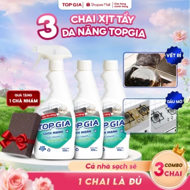 Xịt tẩy đa năng 500ml TOPGIA tẩy dầu mỡ, ố vàng, vết bẩn công nghệ ion - giá ưu đãi 120.000 VND
