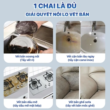 Xịt tẩy đa năng 500ml TOPGIA tẩy dầu mỡ, ố vàng, vết bẩn công nghệ ion - giá ưu đãi 120.000 VND 2 Xịt tẩy đa năng 500ml TOPGIA tẩy dầu mỡ, ố vàng, vết bẩn công nghệ ion - giá ưu đãi 120.000 VND 2