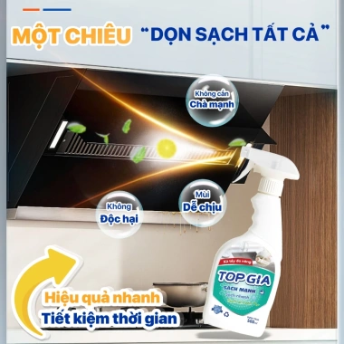 Xịt tẩy đa năng 500ml TOPGIA tẩy dầu mỡ, ố vàng, vết bẩn công nghệ ion - giá ưu đãi 120.000 VND 6 Xịt tẩy đa năng 500ml TOPGIA tẩy dầu mỡ, ố vàng, vết bẩn công nghệ ion - giá ưu đãi 120.000 VND 6
