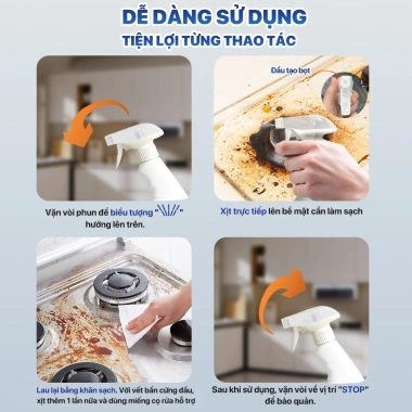 Xịt tẩy đa năng 500ml TOPGIA tẩy dầu mỡ, ố vàng, vết bẩn công nghệ ion - giá ưu đãi 120.000 VND