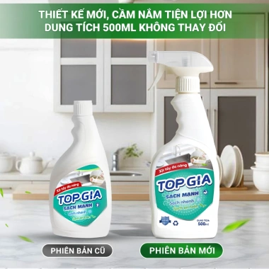Xịt tẩy đa năng 500ml TOPGIA tẩy dầu mỡ, ố vàng, vết bẩn công nghệ ion - giá ưu đãi 120.000 VND