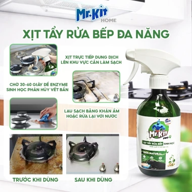 Xịt tẩy rửa bếp Mr.Kit - Giải pháp làm sạch dầu mỡ, vết bẩn lâu ngày, chỉ 47.000₫ 4 Xịt tẩy rửa bếp Mr.Kit - Giải pháp làm sạch dầu mỡ, vết bẩn lâu ngày, chỉ 47.000₫ 4