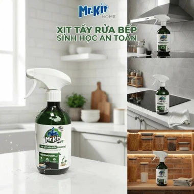 Xịt tẩy rửa bếp Mr.Kit - Giải pháp làm sạch dầu mỡ, vết bẩn lâu ngày, chỉ 47.000₫