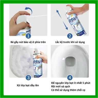 Xịt tẩy rửa bồn cầu bọt tuyết Nano Nhật Bản 500ml GREEN HOME CARE - Sạch nhanh, 99.000đ 8