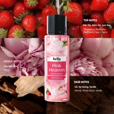 Xịt thơm body mist Hella Beauty 250ml hương nước hoa lưu hương lâu, an toàn cho da nhạy cảm, giảm giá 174k