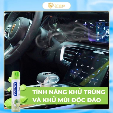 Xịt Thơm Khử Mùi Ô Tô OMINO 330ml Hương Chanh - Chống Say Xe, Chính Hãng, Giá 101.000₫