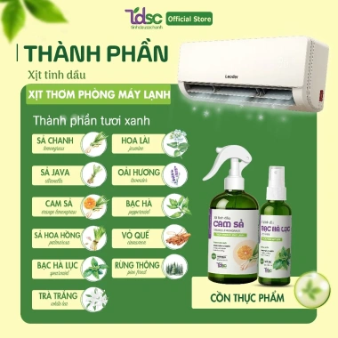 Xịt Thơm Khử Mùi Phòng Máy Lạnh, Điều Hòa TINHDAUSACHANH 100ml/500ml - Tinh Dầu Ẩm Mốc Hiệu Quả, 46.200đ