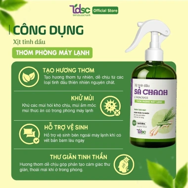 Xịt Thơm Khử Mùi Phòng Máy Lạnh, Điều Hòa TINHDAUSACHANH 100ml/500ml - Tinh Dầu Ẩm Mốc Hiệu Quả, 46.200đ
