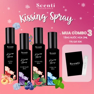 Xịt Thơm Miệng Kissing Spray Scenti 20ml Hương Trái Cây & Bạc Hà Tự Nhiên – Giảm giá, không cồn, hương thơm lâu dài, đặc biệt tăng tự tin, chỉ 33.000đ