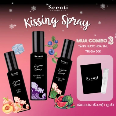 Xịt Thơm Miệng Kissing Spray Scenti 20ml Hương Trái Cây & Bạc Hà Tự Nhiên – Giảm giá, không cồn, hương thơm lâu dài, đặc biệt tăng tự tin, chỉ 33.000đ