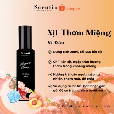 Xịt Thơm Miệng Kissing Spray Scenti 20ml Hương Trái Cây & Bạc Hà Tự Nhiên – Giảm giá, không cồn, hương thơm lâu dài, đặc biệt tăng tự tin, chỉ 33.000đ