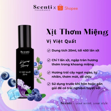 Xịt Thơm Miệng Kissing Spray Scenti 20ml Hương Trái Cây & Bạc Hà Tự Nhiên – Giảm giá, không cồn, hương thơm lâu dài, đặc biệt tăng tự tin, chỉ 33.000đ