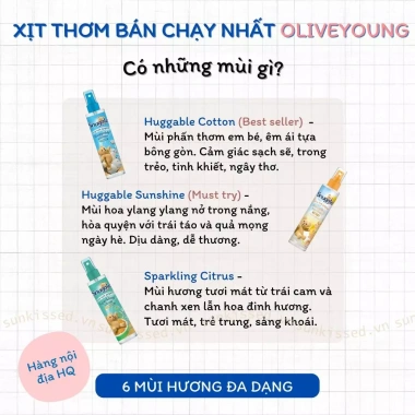 Xịt thơm quần áo Snuggle Hàn Quốc 6 mùi - Giá chỉ 38.900₫, giảm so với 49.792₫