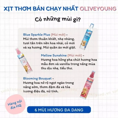 Xịt thơm quần áo Snuggle Hàn Quốc 6 mùi - Giá chỉ 38.900₫, giảm so với 49.792₫