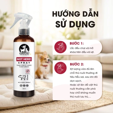Xịt thơm tinh dầu đuổi chó mèo 260ml - Ngăn cắn phá, phóng uế sai chỗ, khử mùi hiệu quả - Giảm giá 18% 6