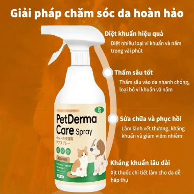 Xịt trị nấm da cho chó mèo 500ml – Phục hồi nhanh, an toàn cho thú cưng, giá ưu đãi 98.979₫