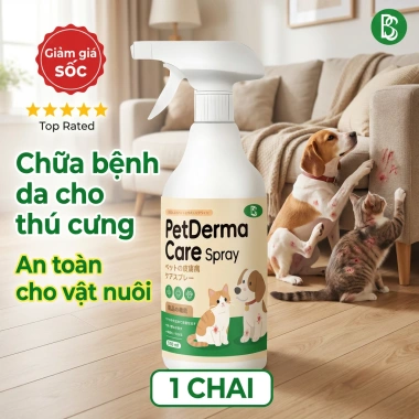 Xịt trị nấm da cho chó mèo 500ml – Phục hồi nhanh, an toàn cho thú cưng, giá ưu đãi 98.979₫