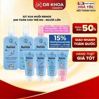 Xịt và Kem Chống Muỗi Mentholatum Remos 70ml/150ml/70g – Giá 39.000, Diệt Côn Trùng Nhanh, Bảo Vệ Gia Đình