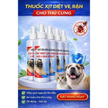 Xịt Ve Bọ Rận & Bọ Nhảy 250ml cho Chó Mèo - Diệt Ký Sinh Trùng Nhanh, Giá 68.900 2