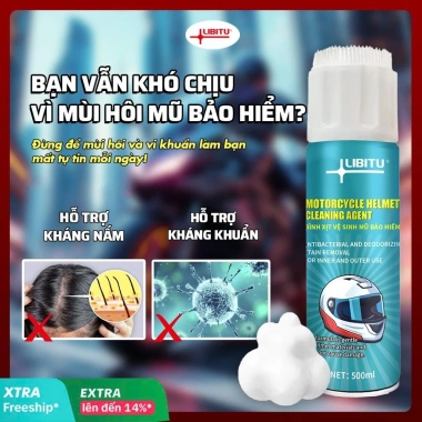Xịt Vệ Sinh Nón Bảo Hiểm LIBITU 500ml - Diệt Khuẩn, Khử Mùi, Dưỡng Da Lót - 79.000