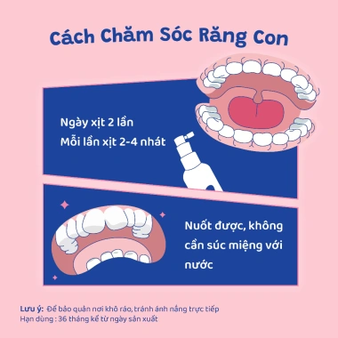 Xịt vệ sinh răng miệng Wetee cho bé 6 tháng, không Fluor, vị ngọt xylitol, nuốt được - Giá 169.000đ