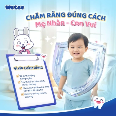 Xịt vệ sinh răng miệng Wetee cho bé 6 tháng, không Fluor, vị ngọt xylitol, nuốt được - Giá 169.000đ