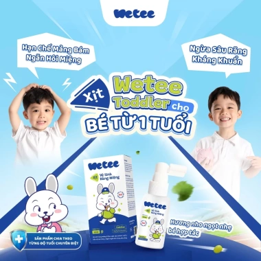 Xịt vệ sinh răng miệng Wetee vị ngọt, nuốt được - An toàn cho bé từ 6 tháng, giá 159.000 VND 2