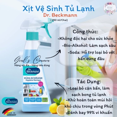 Xịt vệ sinh tủ lạnh Dr Beckmann 250ml nội địa Đức - khử mùi an toàn thực phẩm, giá 82.000đ 2