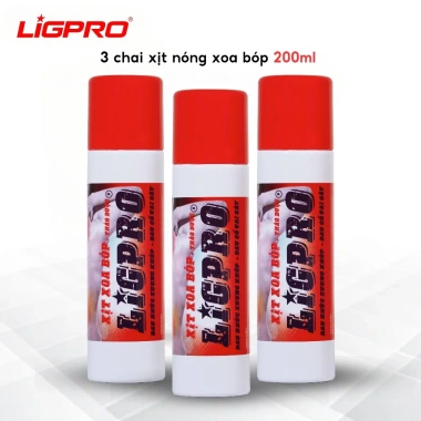 Xịt Xoa Bóp Thảo Dược LIGPRO 200ml - Cổ Vai Gáy, Giảm Đau Xương Khớp, 145.000đ