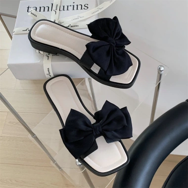 XIXITIAO Dép sandal nữ mùa hè phong cách mới, thiết kế dẹt, nơ xinh, thoáng mát, giảm giá 127.931₫