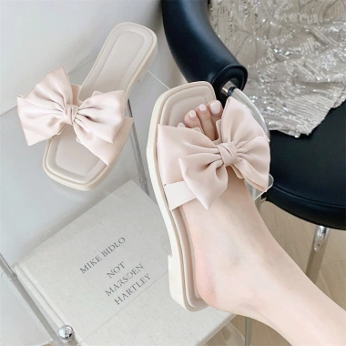 XIXITIAO Dép sandal nữ mùa hè phong cách mới, thiết kế dẹt, nơ xinh, thoáng mát, giảm giá 127.931₫