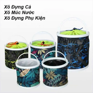 Xô đựng cá đa năng gấp gọn, múc nước, đựng phụ kiện tiện lợi, chỉ 57.000₫