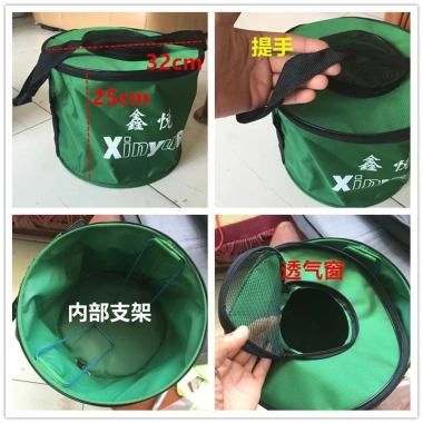 Xô Đựng Cá Hình Vuông Vải Bạt Có Nắp Gấp Gọn Tiện Lợi Giá Rẻ 152k