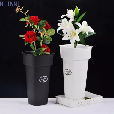 Xô hoa NLINNI Bắc Âu mộc mạc - Dụng cụ trồng cây nhựa bền trang trí sân vườn 127k