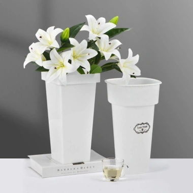 Xô hoa NLINNI Bắc Âu mộc mạc - Dụng cụ trồng cây nhựa bền trang trí sân vườn 127k 3