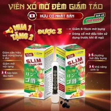 Xổ Mỡ Giấm Táo Đêm Nhật Bản Slim Fit Chính Hãng Giảm Cân Nhanh Giá 29.500 VND