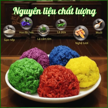 Xôi ngũ sắc Hà Nấm gạo nếp nương – Đặc sản dẻo thơm, màu tự nhiên, chỉ 74.900₫ 3
