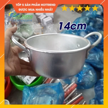 Xoong nồi nhôm vành mini nấu canh, kho cá - Kích thước tiện lợi, giá 49.500₫
