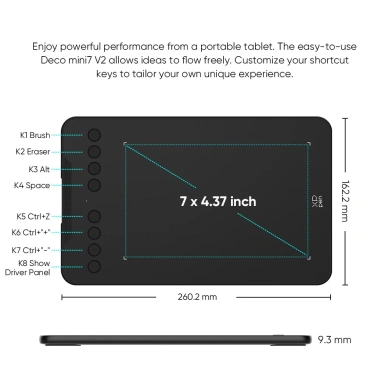 XPPen Deco mini7 V2 - Máy tính bảng vẽ đồ họa, bút 16K áp suất, giá chỉ 939.000đ 8