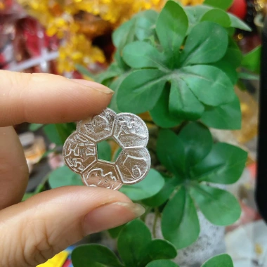 Xu Hoa Mai Bạc 2,6cm - Vật Phẩm Phong Thủy May Mắn, Thuận Tài, Giá 44.100đ