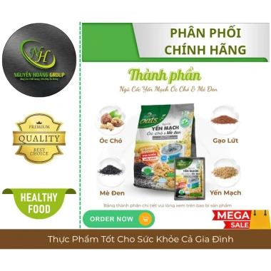XUÂN AN Ngũ Cốc Yến Mạch Óc Chó Mè Đen 400g - 90k, Tặng YM 150g